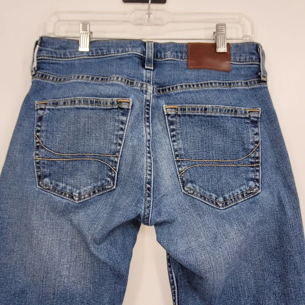 Hollister Men Jeans 28/30 Blue Denim Slim Straight DarkWash Gruge Streetwear Y2K